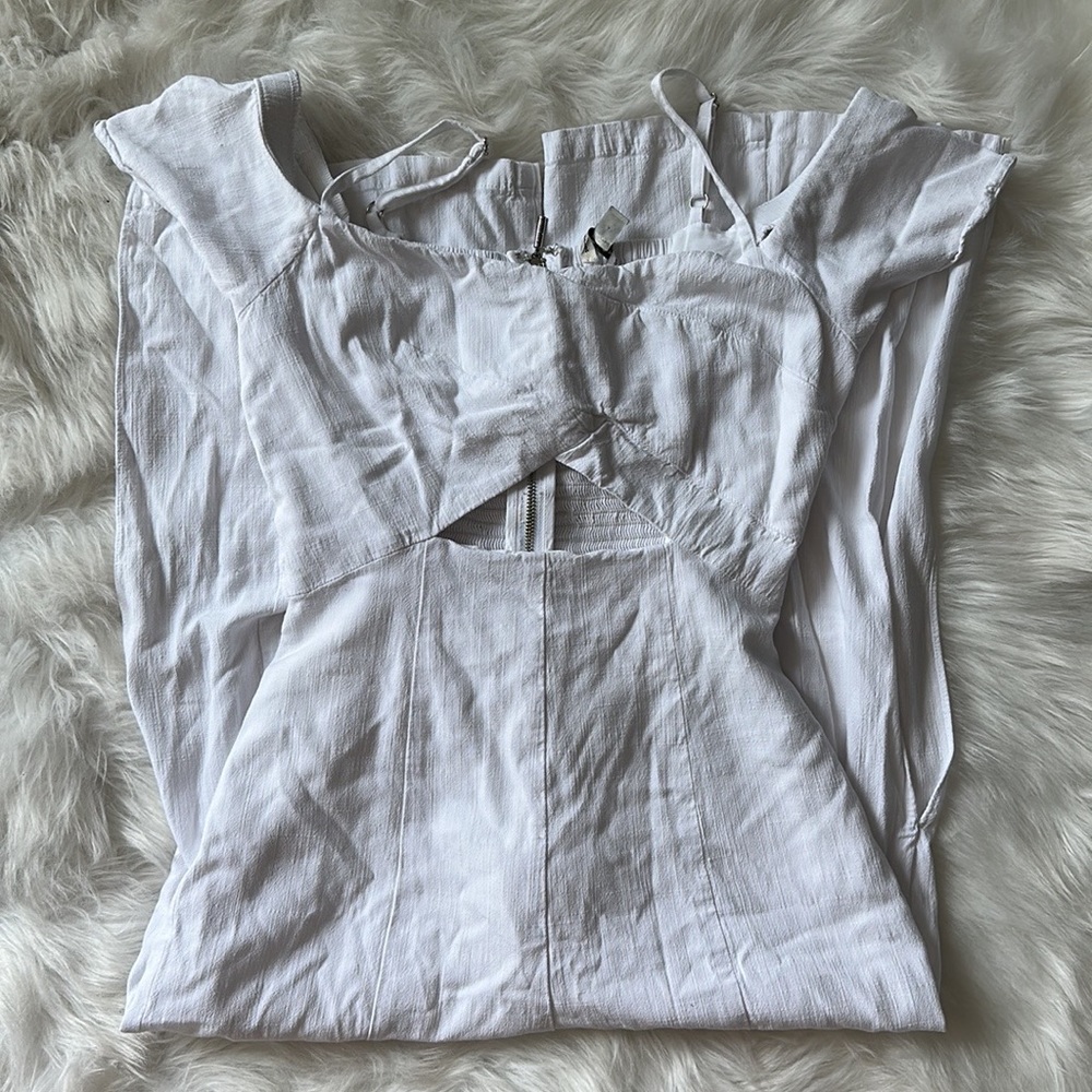 White Cut Out Jump Suit